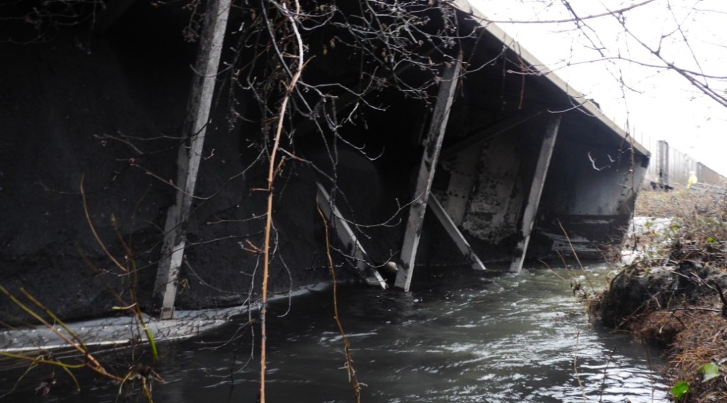 One of the Coal cars that overturned in Burnaby, BC,  on June 11, 2014  